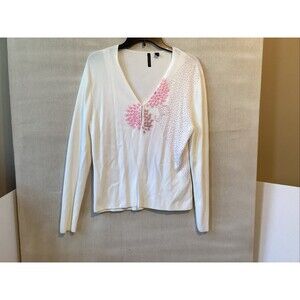 venini 2 piece sweater set women’s L white/ pink